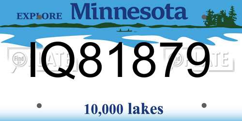 IQ81879 Minnesota License Plate