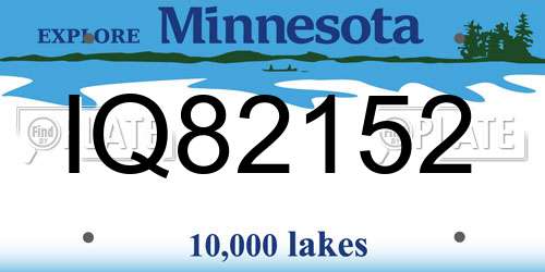 IQ82152 Minnesota License Plate