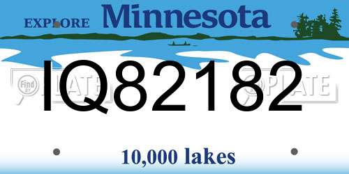 IQ82182 Minnesota License Plate