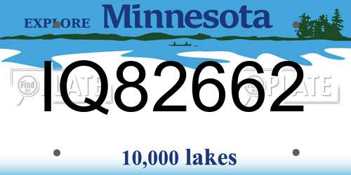 IQ82662 Minnesota License Plate