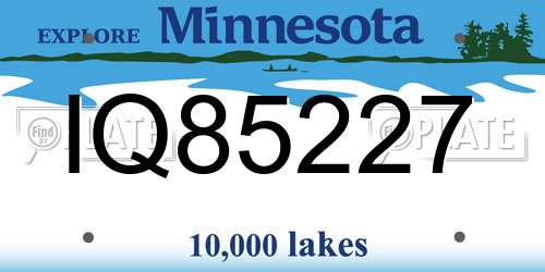IQ85227 Minnesota License Plate