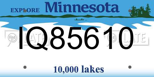 IQ85610 Minnesota License Plate