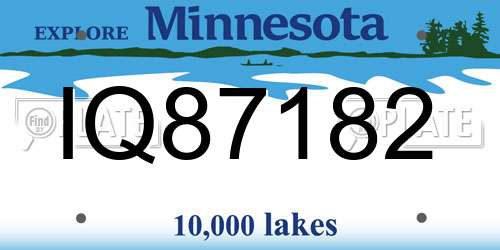 IQ87182 Minnesota License Plate