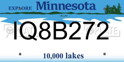 IQ8B272 Minnesota License Plate