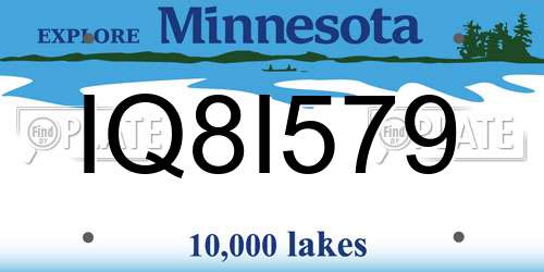 IQ8I579 Minnesota License Plate
