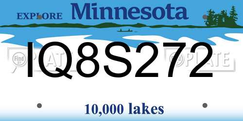 IQ8S272 Minnesota License Plate