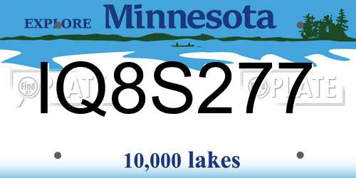 IQ8S277 Minnesota License Plate