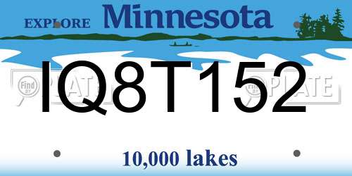 IQ8T152 Minnesota License Plate