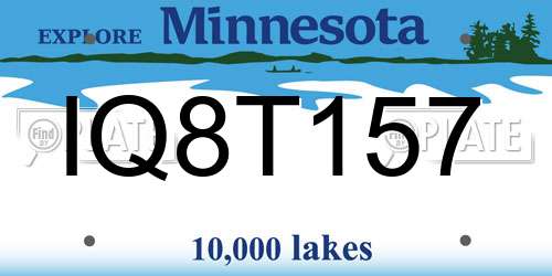 IQ8T157 Minnesota License Plate