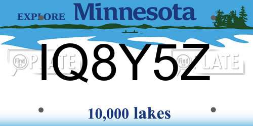 IQ8Y5Z Minnesota License Plate