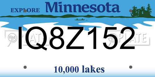 IQ8Z152 Minnesota License Plate