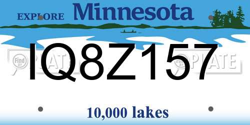 IQ8Z157 Minnesota License Plate