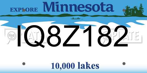 IQ8Z182 Minnesota License Plate