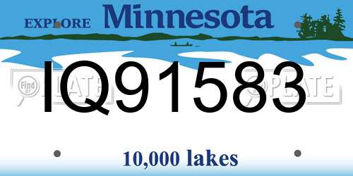 IQ91583 Minnesota License Plate