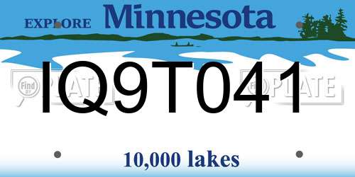 IQ9T041 Minnesota License Plate