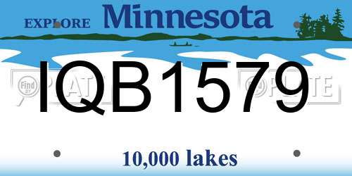 IQB1579 Minnesota License Plate