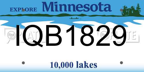 IQB1829 Minnesota License Plate