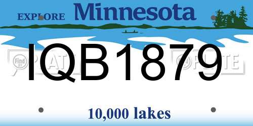IQB1879 Minnesota License Plate