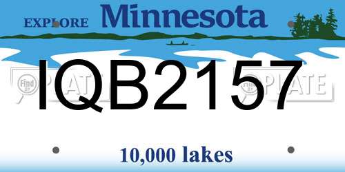 IQB2157 Minnesota License Plate