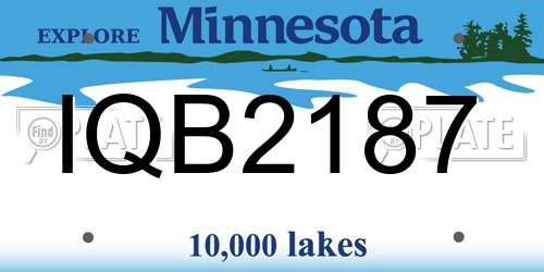 IQB2187 Minnesota License Plate
