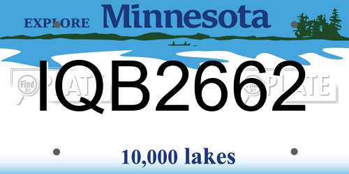 IQB2662 Minnesota License Plate