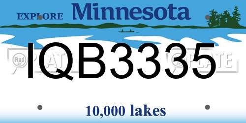 IQB3335 Minnesota License Plate