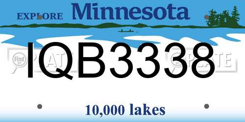 IQB3338 Minnesota License Plate