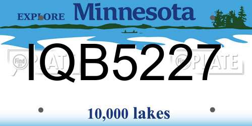 IQB5227 Minnesota License Plate