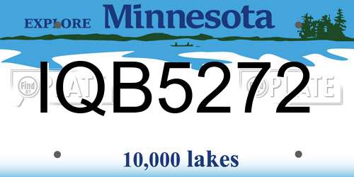 IQB5272 Minnesota License Plate