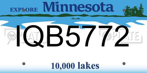 IQB5772 Minnesota License Plate