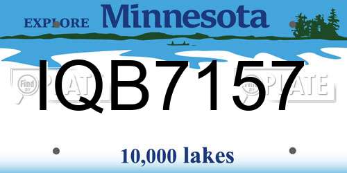 IQB7157 Minnesota License Plate