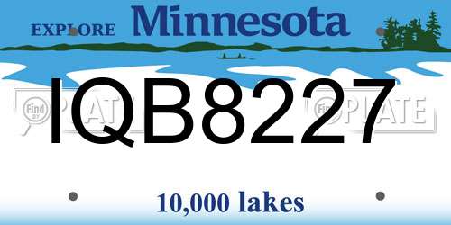 IQB8227 Minnesota License Plate