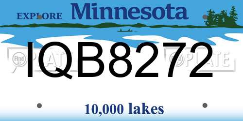 IQB8272 Minnesota License Plate