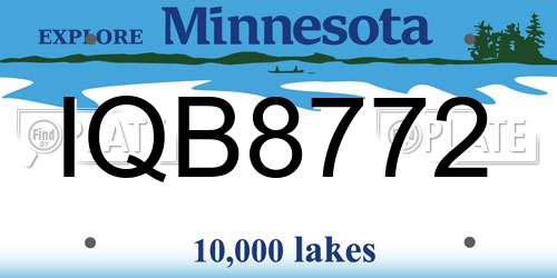 IQB8772 Minnesota License Plate