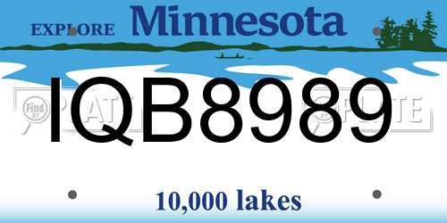 IQB8989 Minnesota License Plate