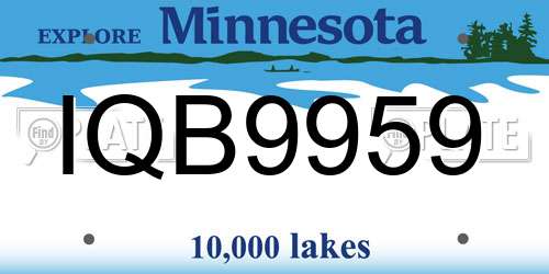 IQB9959 Minnesota License Plate