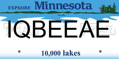 IQBEEAE Minnesota License Plate