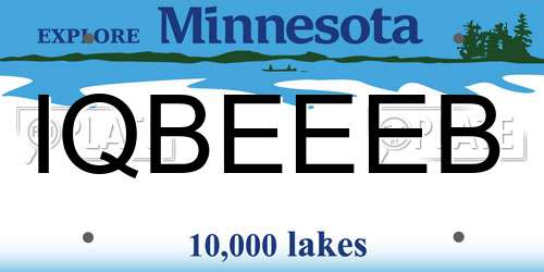 IQBEEEB Minnesota License Plate