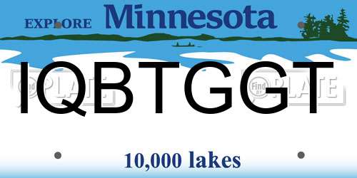 IQBTGGT Minnesota License Plate