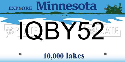 IQBY52 Minnesota License Plate