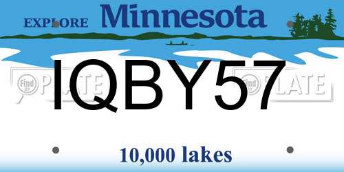 IQBY57 Minnesota License Plate