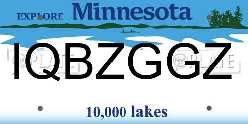 IQBZGGZ Minnesota License Plate
