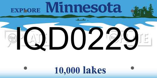 IQD0229 Minnesota License Plate