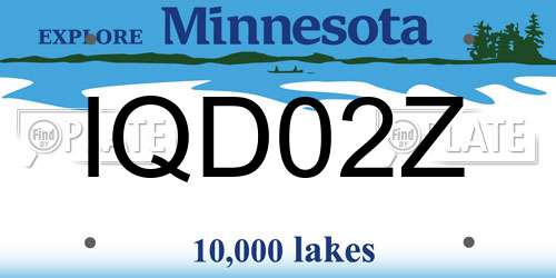 IQD02Z Minnesota License Plate