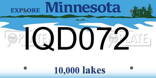IQD072 Minnesota License Plate