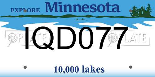 IQD077 Minnesota License Plate