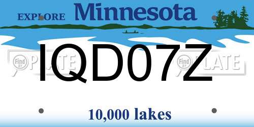 IQD07Z Minnesota License Plate