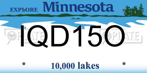 IQD15O Minnesota License Plate