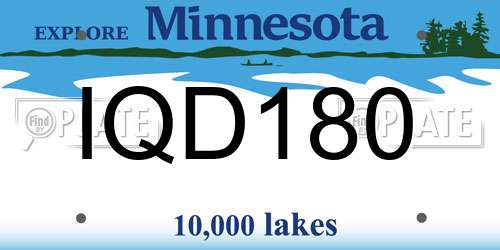 IQD180 Minnesota License Plate
