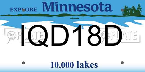 IQD18D Minnesota License Plate